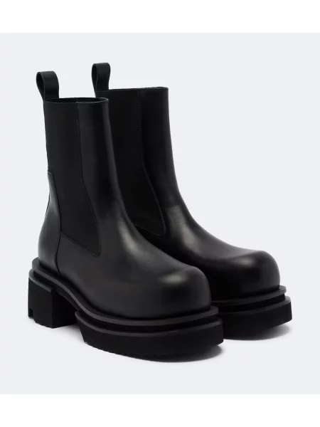 Botine chelsea Rick Owens din piele cu platformă negru