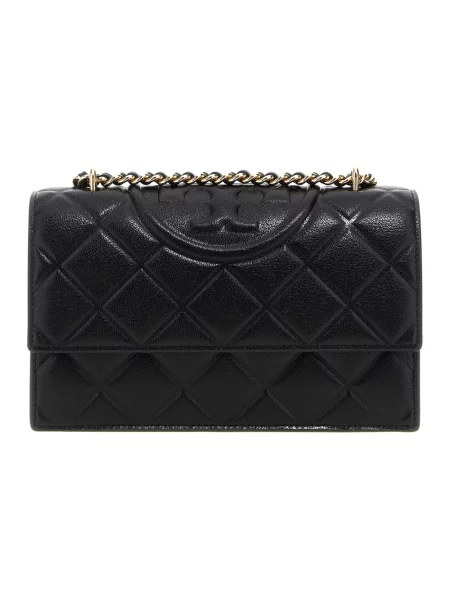 Tory Burch torebka skórzana Fleming czarny