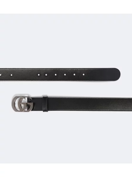 Cu centură curea Gucci din piele negru