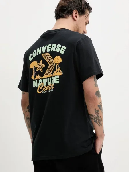 Тениска Converse с принт черно