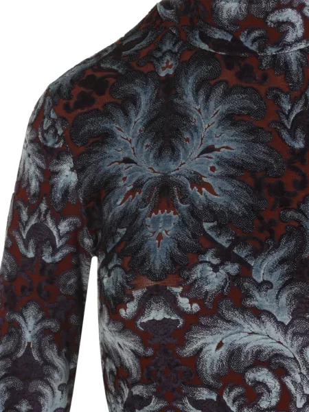 Rochie midi Etro cu model floral până la genunchi de costum albastru