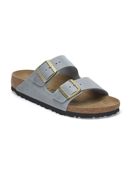 Klapki Birkenstock zamszowe szare