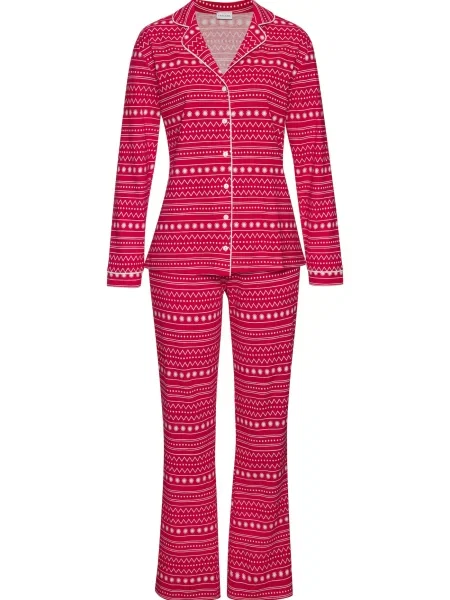 LASCANA Pijama XMas Dog Classic roșu alb