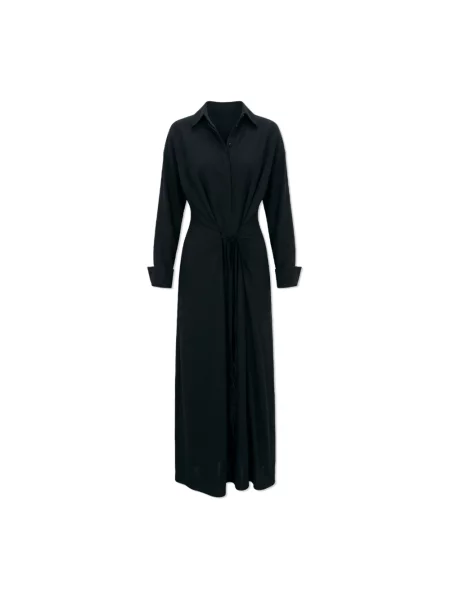 Lniana sukienka Sportmax czarna