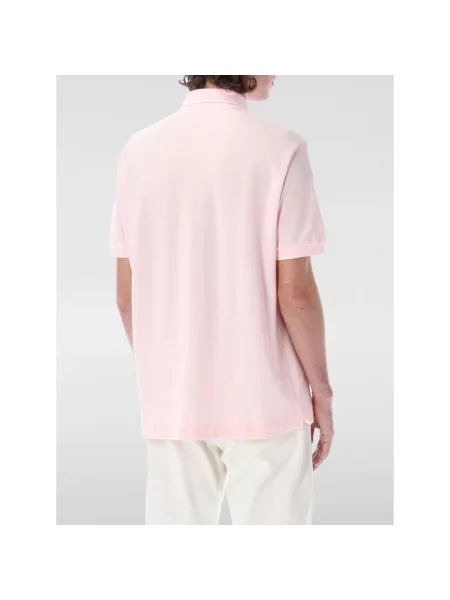 Koszulka polo Regular Fit z czystej bawełny Lacoste różowa