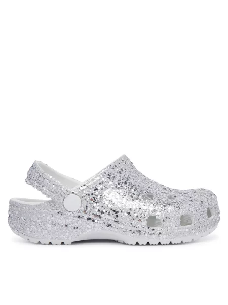 Natikače Crocs Classic Dazzle Glitter Clog K Srebrna