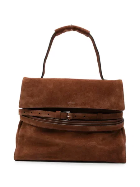 Cu centură curea Moschino din piele de căprioară maro
