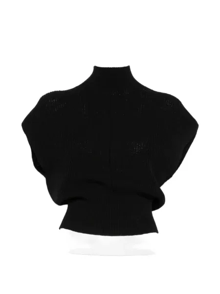 Top Rick Owens fără mâneci tricotate negru