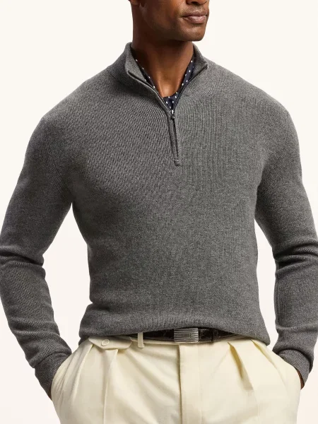 Ralph Lauren Purple Label Kašmírový Svetr Troyer tmavě šedá