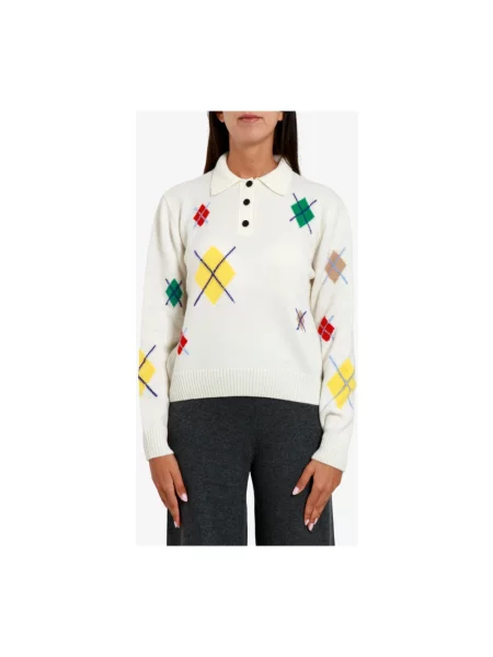 Długi sweter Msgm z długim rękawem biały