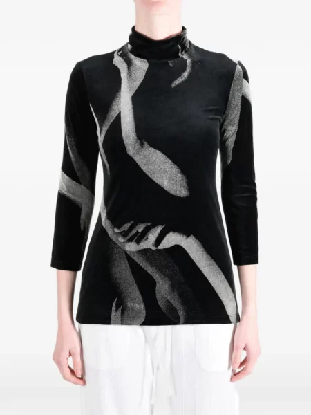 Top Issey Miyake cu imagine negru
