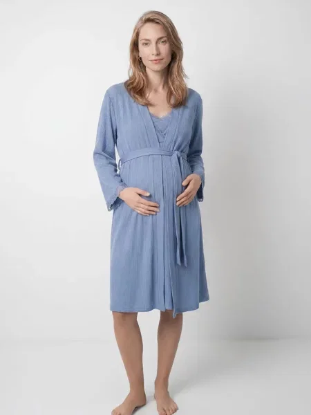 Women'secret župan dámsky s viskózou modrá