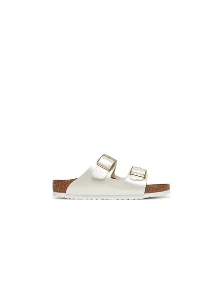 Pantofle Birkenstock s perlami bílé