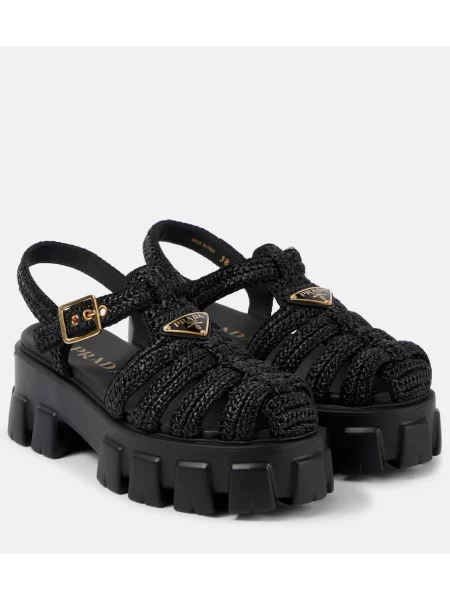 Sandale Prada cu platformă negru