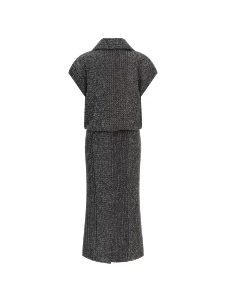 Rochie midi Missoni tricotate gri