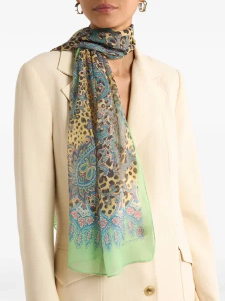 Fular Etro de mătase cu imprimeu animal print
