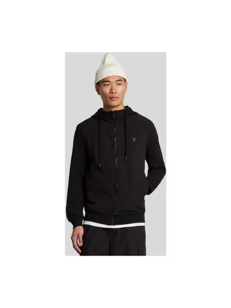 Bluza z kapturem Lyle & Scott z kapturem softshell czarna