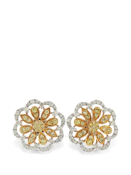 Cercei Hyt Jewelry cu model floral alb