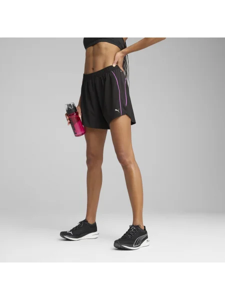 PUMA Športne hlače Velocity 5 orhideja / črna bela