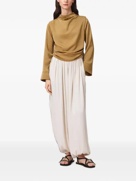 Bluză Allsaints drapată galben