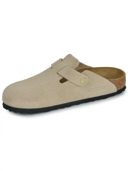 Semišové pantofle Birkenstock béžové