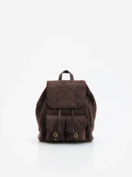 Reserved Rucsac matlasat maro-închis maro