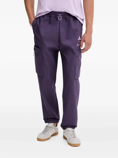 Spodnie cargo Adidas z kapturem z autografem do biegania białe