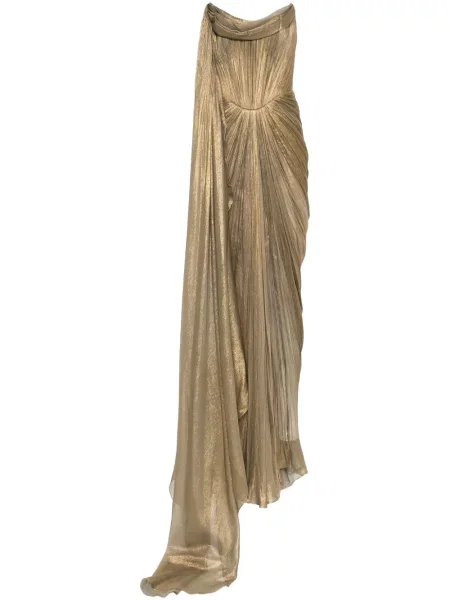 Rochie maxi Iris Serban de costum auriu