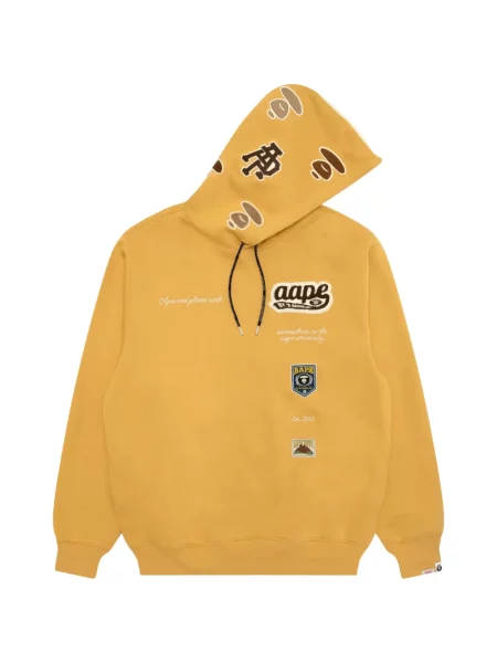 Hanorac cu glugă Aape By A Bathing Ape cu autograf cu cordon galben