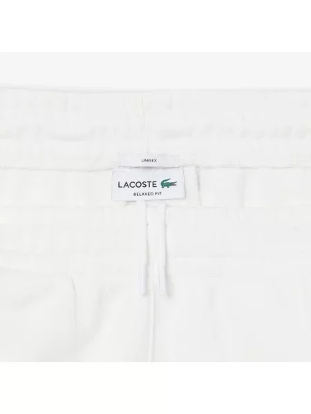 Lacoste Spodnie Dresowe Z Polaru biały