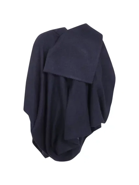 Geacă Yohji Yamamoto asimetrică drapată albastru