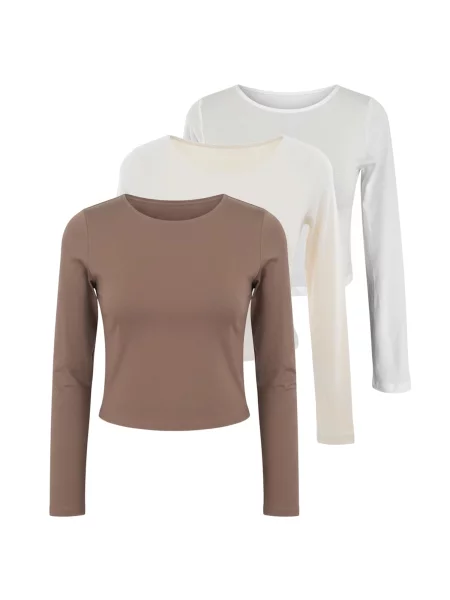 Studioselect Tricou Blanca ecru / maro / natural alb