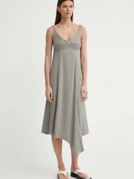 AERON rochie ARRAY midi evazati gri