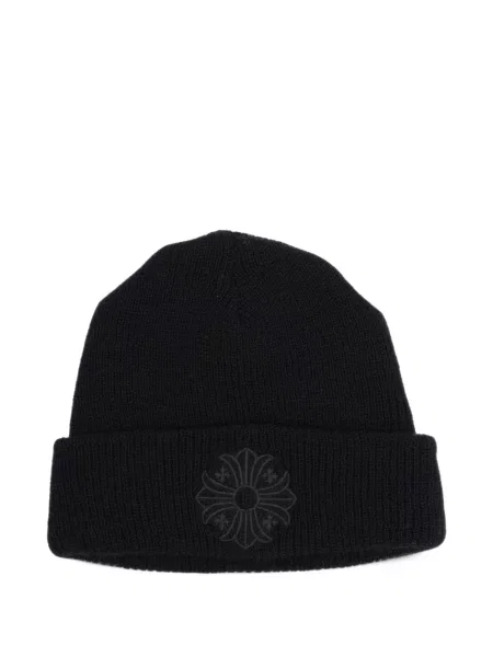 Căciulă Chrome Hearts cu broderie cu motiv cu inimi negru