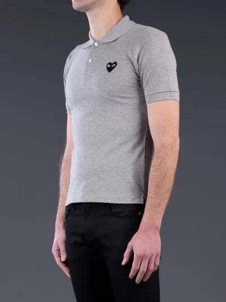 Tricou polo Comme Des Garcons Play gri