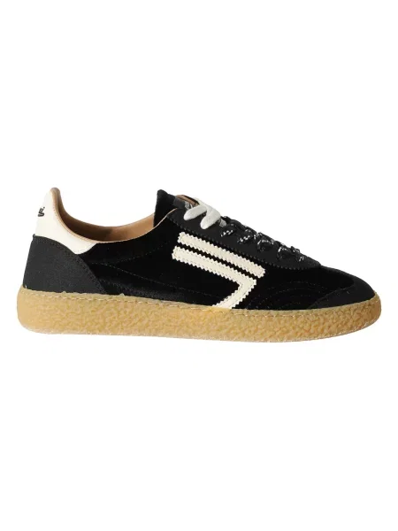 Sneakersy Puraai sznurowane zamszowe czarne