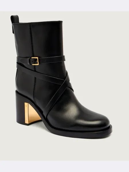 Elisabetta Franchi De piele botine cu negru
