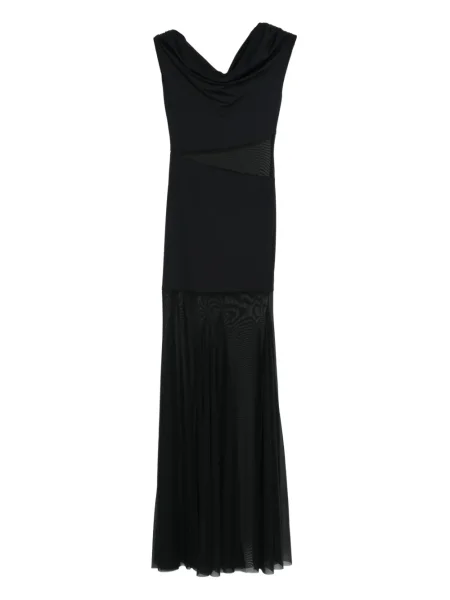 Maksi sukienka maxi Axel 113 z siateczką garniturowa czarna