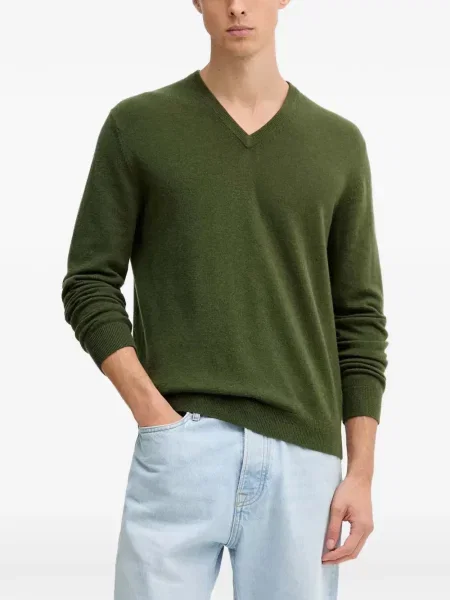 Pulover Benetton cu decolteu în V verde