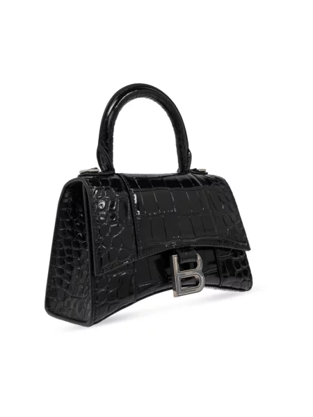 Lniana torebka Balenciaga czarna