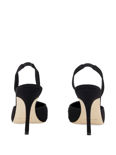 Pantofi cu toc Manolo Blahnik de cristal negru