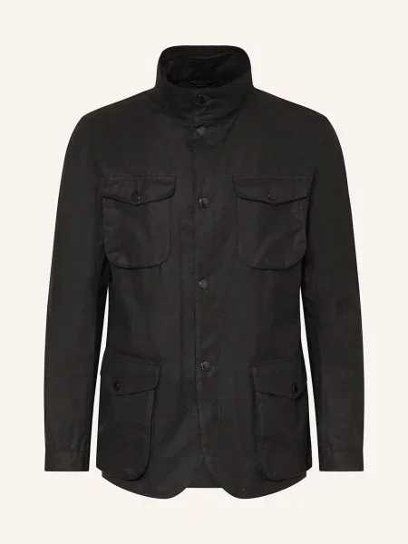 Barbour Bunda Fieldjacket Ogston Wax černá