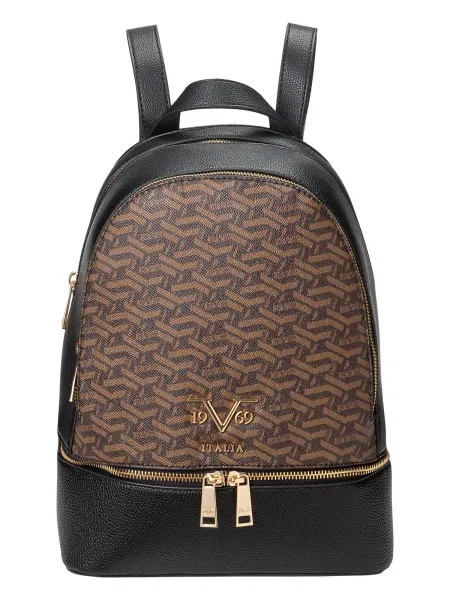 ITALIA Rucsac Robi AOP maro negru