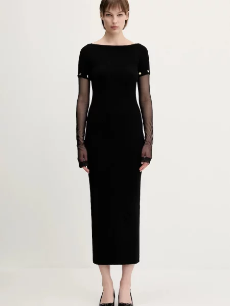 Sportmax sukienka Grazia maxi prosta czarny