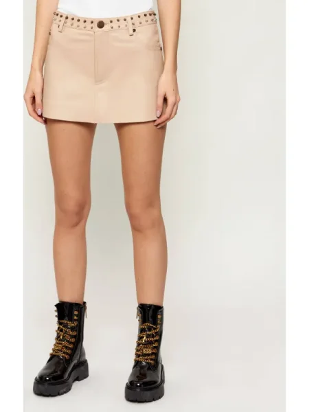 One Teaspoon Bőr szoknya SLOANE | low waist bézs