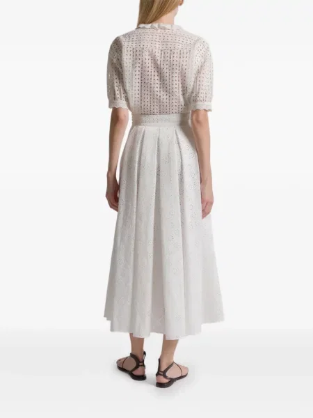 Fustă midi Alberta Ferretti până la genunchi alb