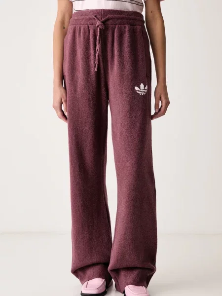 Плетени панталон Adidas Originals розово