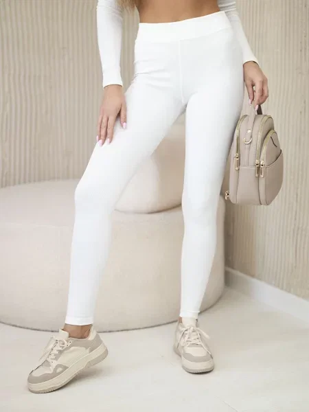 Leggings Kesi cu talie înaltă alb