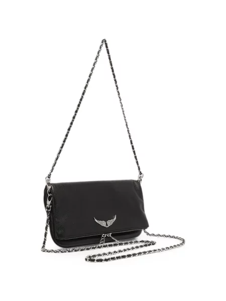 Кожена чанта Zadig&voltaire с автограф черно