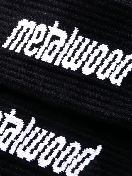 Плетени чорапи Metalwood Studio с автограф черно